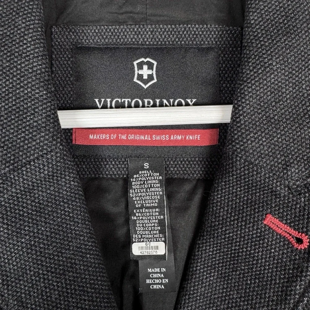 VICTORINOX Blazer Jacket Utility Dark Gray Cotton - Men's Small